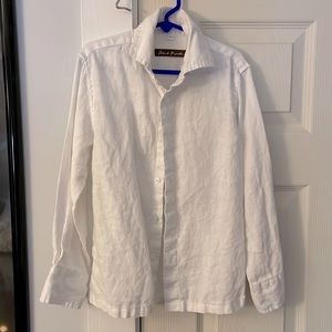 Island Importer Boys White Linen Button Down
